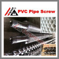 pvc pipe extrusion application with conical double screw cylinder